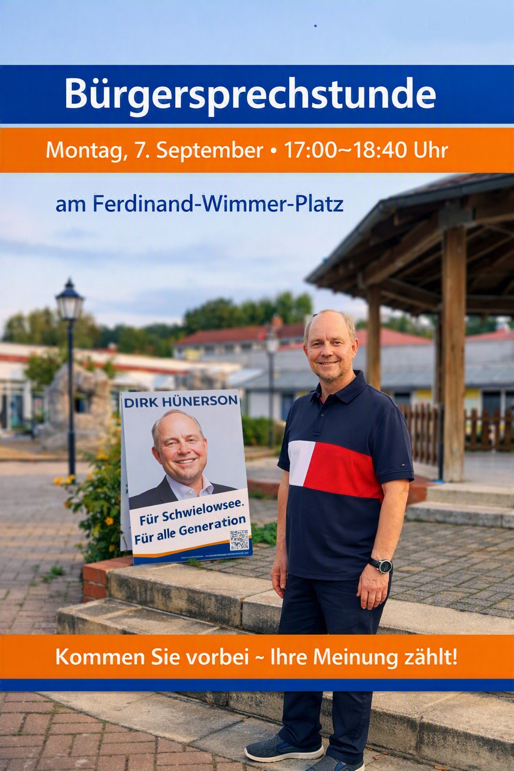 Flyer Bürgersprechstunde Ferdinand Wimmer Platz am 7.9